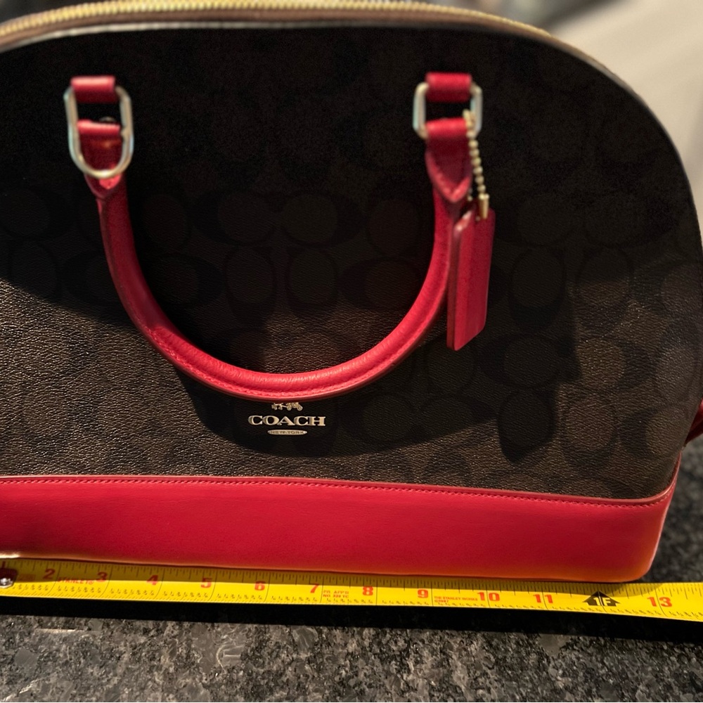 Coach Signature Sierra Brown and Red Satchel - Picture 5 of 12